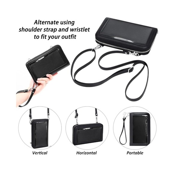 Pink Women Cross-Body Cell Phone Purse Wallet Bag Shoulder Strap Gift Boxed - Picture 3 of 7